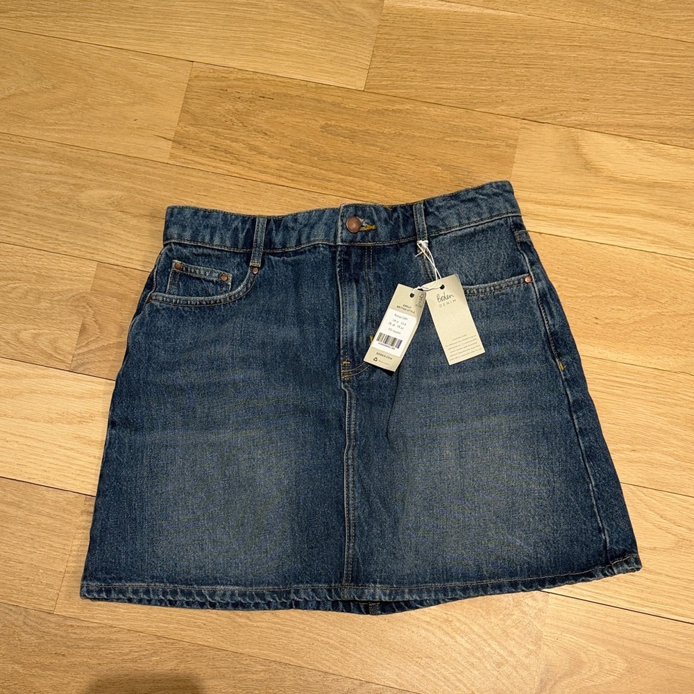 Boden Indigo Denim A-Line Mini Skirt